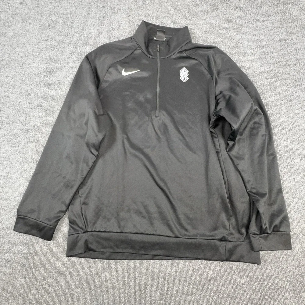Nike Dri-FIT Pullover Mens XL Black 1/4 Zip Mock Neck Long Sleeve Athletic
